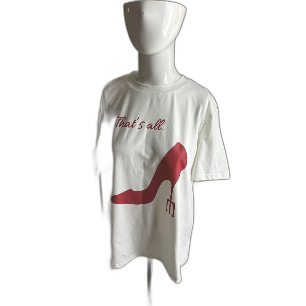 Devil Wears Prada Graphic Top For Women Size L Crew Neck White